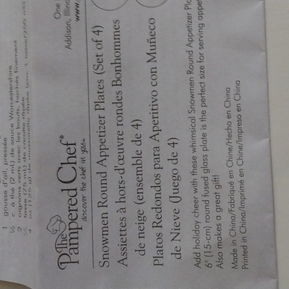 NEW Pampered Chef Holiday Appetizer Plate Set * Glass Snowmen Christmas … - Picture 6 of 7